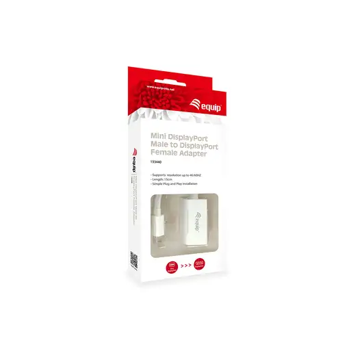 Equip Adaptador de Mini DisplayPort a DisplayPort, color blanco