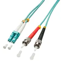 Lindy 10m OM3 LC - ST Duplex Cable de fibra óptica e InfiniBand Turquesa