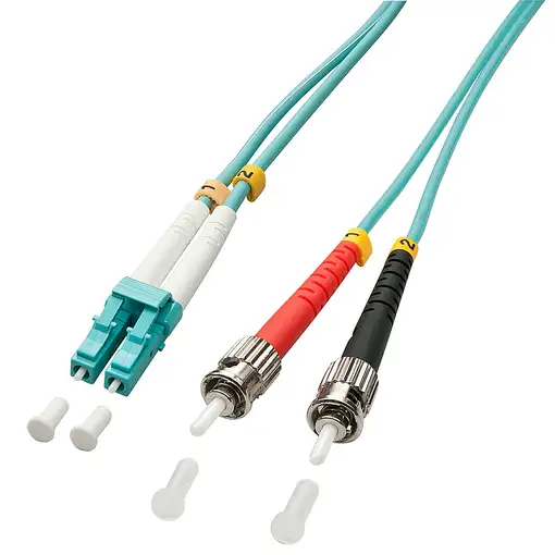 Lindy 10m OM3 LC - ST Duplex Cable de fibra óptica e InfiniBand Turquesa