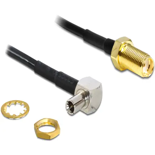 DeLOCK 88487 cable coaxial 1,45 m TS-9 SMA Negro