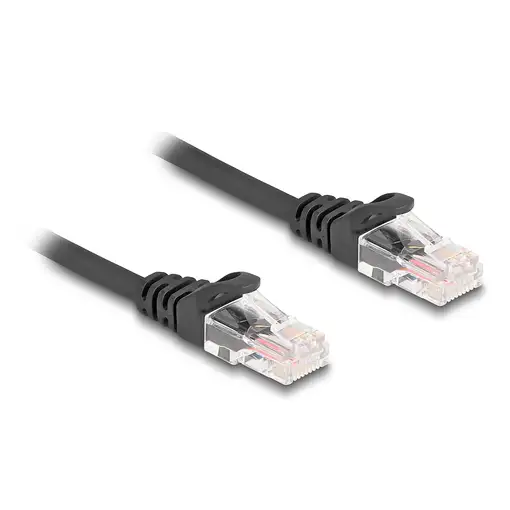 DeLOCK Cable RJ45 en espiral, macho a macho, Cat.5e 1 m, negro