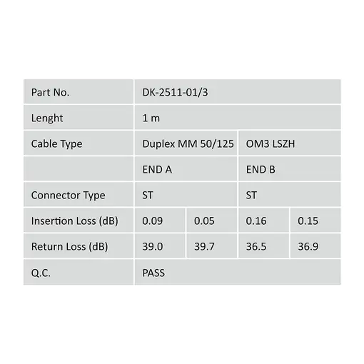 Digitus Cable de conexión de fibra óptica multimode OM 3, ST/ST