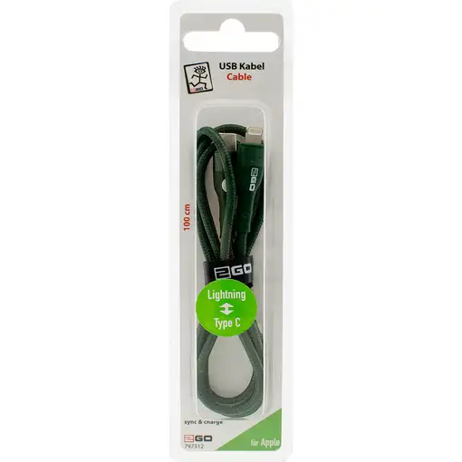 2GO 797312 cable de conector Lightning 1 m Verde