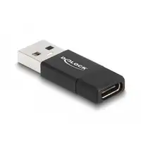 DeLOCK Adaptador USB 3.2 Gen 2 USB Tipo-A macho a USB Type-C activa hembra negro