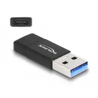 DeLOCK Adaptador USB 3.2 Gen 2 USB Tipo-A macho a USB Type-C activa hembra negro