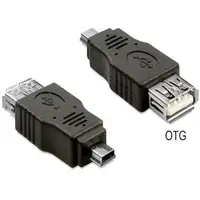 DeLOCK 65399 cambiador de género para cable mini USB A USB A Negro