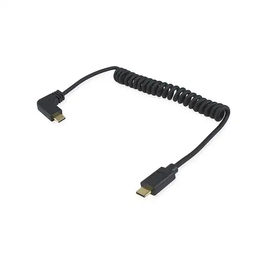 Equip Cable en espiral USB 2.0 C a C en ángulo de 90°, M/M, 1,0 m, PD 60 W