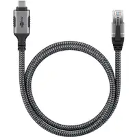 Goobay 70752 cambiador de género para cable USB C RJ-45 Negro, Plata