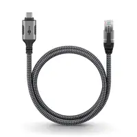 Goobay 70752 cambiador de género para cable USB C RJ-45 Negro, Plata