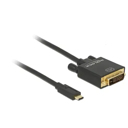 DeLOCK 1m, USB-C/DVI 24+1 Adaptador gráfico USB 3840 x 2160 Pixeles Negro