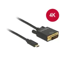 DeLOCK 1m, USB-C/DVI 24+1 Adaptador gráfico USB 3840 x 2160 Pixeles Negro