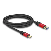 DeLOCK Cable USB 10 Gbps USB Tipo-A macho a USB Type-C macho 2 m rojo metal