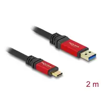 DeLOCK Cable USB 10 Gbps USB Tipo-A macho a USB Type-C macho 2 m rojo metal