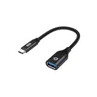 Conceptronic ABBY18B cambiador de género para cable USB-C USB-A Negro