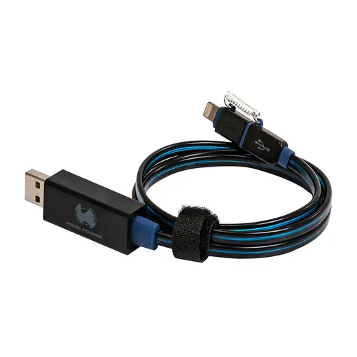 RealPower USB A/Lightning 0.75m 0,75 m Negro, Azul