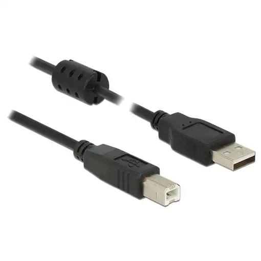 DeLOCK 0.5m, USB 2.0-A/USB 2.0-B cable USB 0,5 m USB A USB B Negro