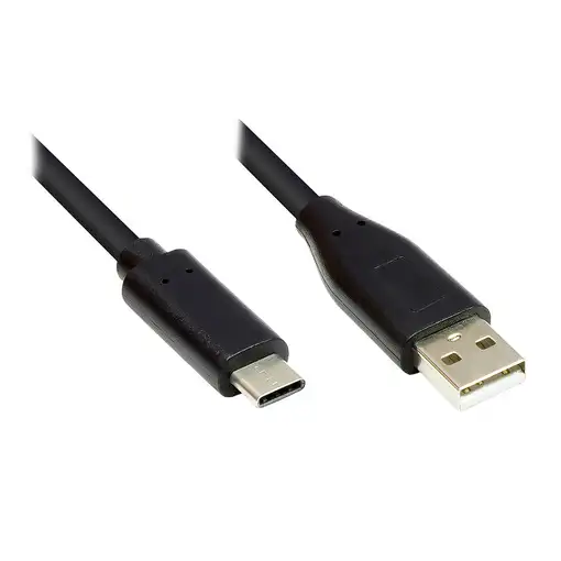 Alcasa GC-M0120 adaptador de cable de vídeo 5 m USB Tipo C USB tipo A Negro