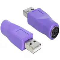 DeLOCK 65461 cambiador de género para cable USB-A PS/2 Violeta
