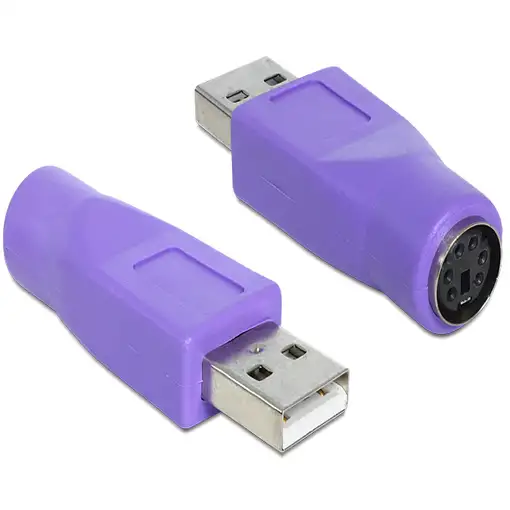 DeLOCK 65461 cambiador de género para cable USB-A PS/2 Violeta
