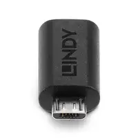 Lindy 41903 cambiador de género para cable USB Type C USB Type Micro-B Negro