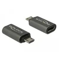 DeLOCK 65927 cambiador de género para cable USB 2.0 Micro-B USB Type-C Antracita