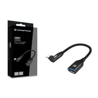 Conceptronic ABBY19B cambiador de género para cable USB-C USB-A Negro