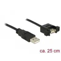 DeLOCK 85462 cable USB USB 2.0 0,25 m USB A Negro