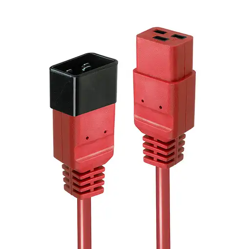 Lindy 30125 cable de transmisión Negro, Rojo 3 m C20 acoplador C19 acoplador