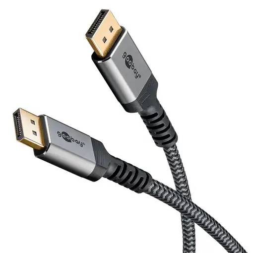 Goobay 65267 cable DisplayPort 5 m Negro, Plata