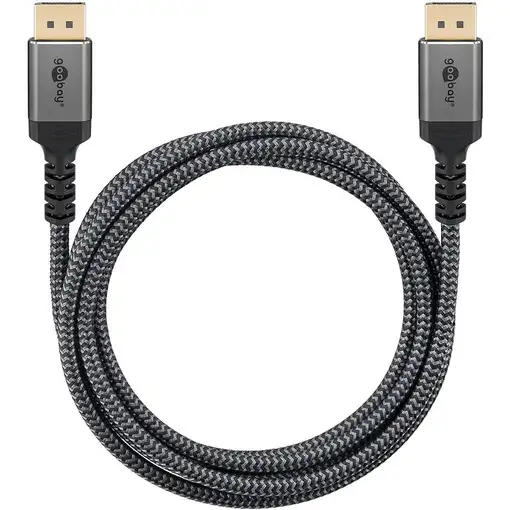 Goobay 65267 cable DisplayPort 5 m Negro, Plata