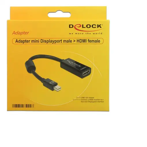 DeLOCK Adapter mini Displayport / HDMI 0,18 m HDMI tipo A (Estándar) Negro