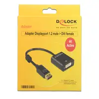 DeLOCK 62599 adaptador de cable de vídeo 0,2 m DisplayPort DVI-I Negro