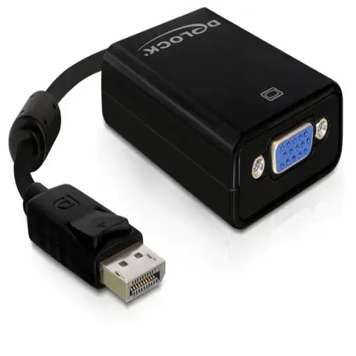 DeLOCK 61848 adaptador de cable de vídeo 0,125 m VGA (D-Sub) DisplayPort Negro