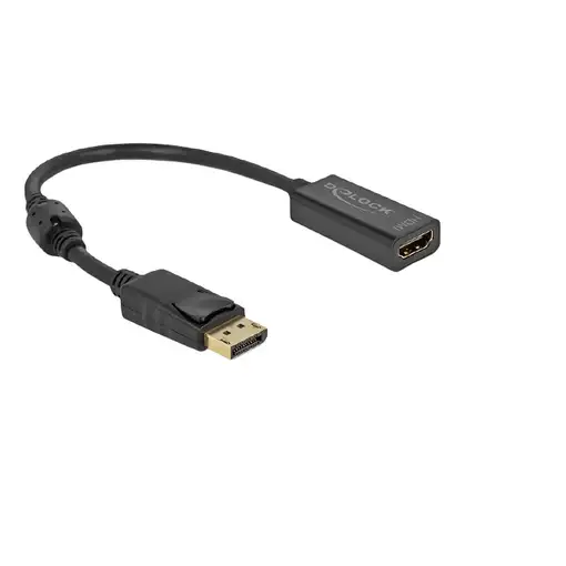 DeLOCK Adaptador DisplayPort 1.2 macho a HDMI hembra 4K pasivo negro