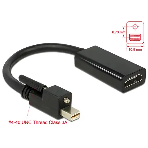 DeLOCK Adaptador mini DisplayPort 1.2 macho con tornillo > HDMI hembra 4K activo n