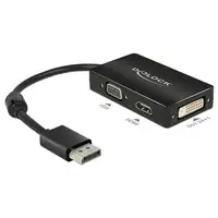 DeLOCK 0.16m DisplayPort/VGA+HDMI+DVI 0,16 m VGA (D-Sub)+ HDMI + DVI Negro