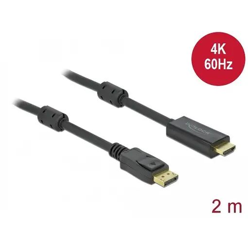 DeLOCK Cable activo de DisplayPort 1.2 a HDMI 4K 60 Hz 2 m