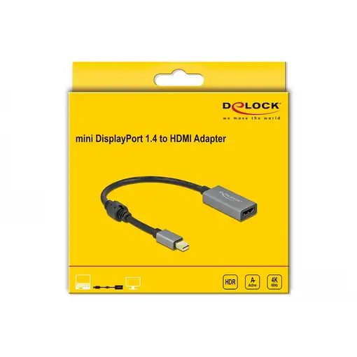 DeLOCK Adaptador activo de mini DisplayPort 1.4 a HDMI 4K 60 Hz (HDR)