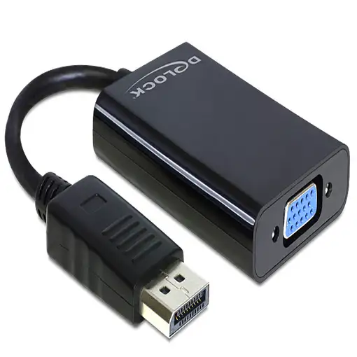 DeLOCK 65439 adaptador de cable de vídeo VGA (D-Sub) DisplayPort Negro