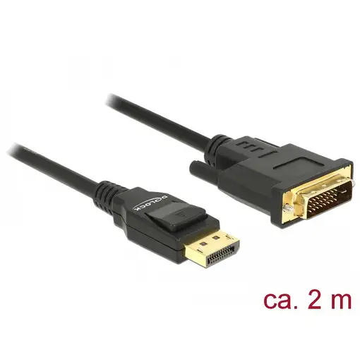 DeLOCK 85313 adaptador de cable de vídeo 2 m DisplayPort DVI-D Negro