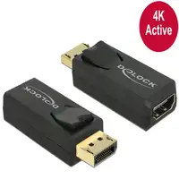 DeLOCK 65573 cambiador de género para cable Displayport 1.2 HDMI Negro