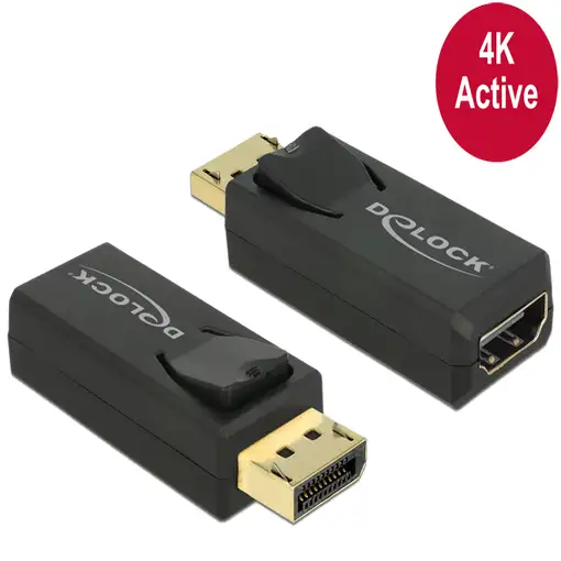 DeLOCK 65573 cambiador de género para cable Displayport 1.2 HDMI Negro