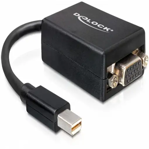DeLOCK 65256 adaptador de cable de vídeo 0,18 m Mini DisplayPort VGA (D-Sub) Negro