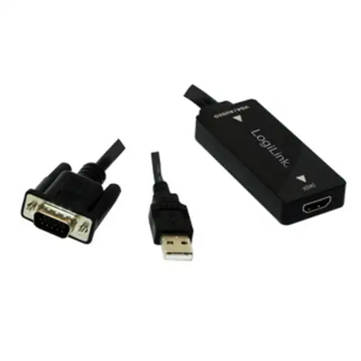 LogiLink CV0060 adaptador de cable de vídeo Negro