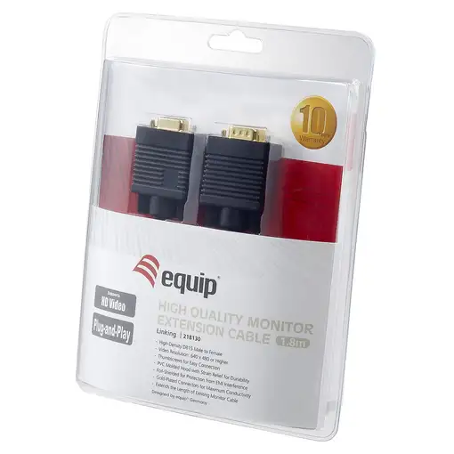 Equip 218130 cable VGA 1,8 m VGA (D-Sub) Negro