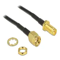 DeLOCK 88876 cable coaxial 0,2 m RP-SMA Negro
