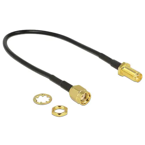 DeLOCK 88876 cable coaxial 0,2 m RP-SMA Negro