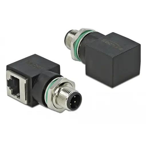 DeLOCK 66313 cambiador de género para cable M12 RJ45 Negro
