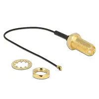 DeLOCK 12465 cable coaxial 0,1 m RP-SMA MHF IV/ HSC MXHP32 Negro