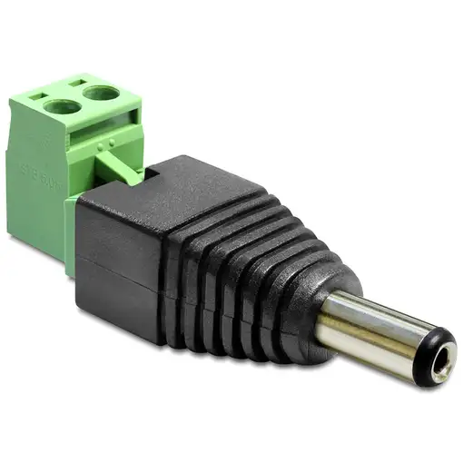 DeLOCK 65422 cambiador de género para cable DC 2.1 x 5.5 mm 2p Negro, Verde